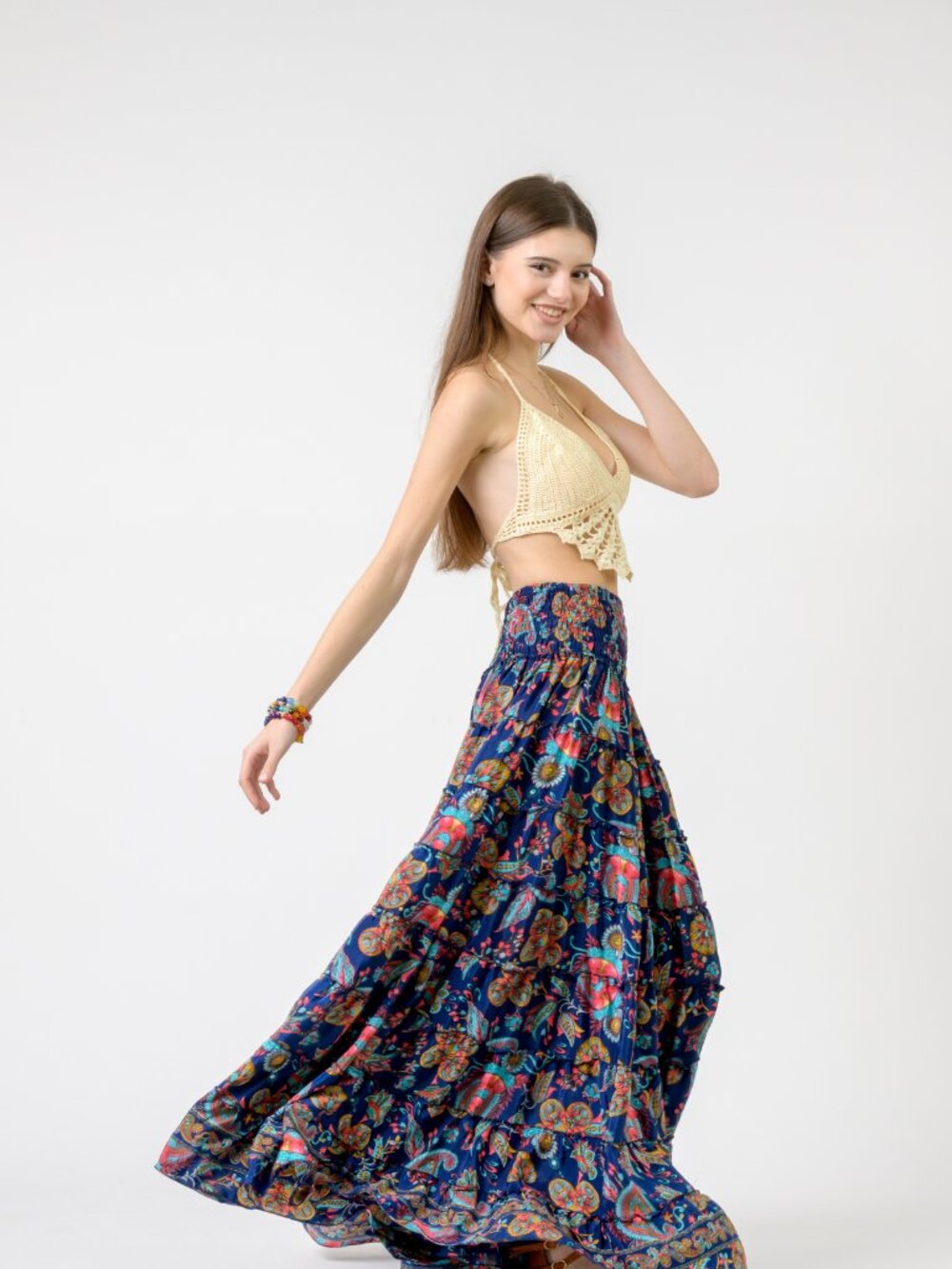 22.) Rhea Layered Print Ruffle Skirt (Assorted) - Picture 9 of 15